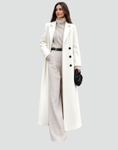 Women's Long Double Breasted Wool Coat