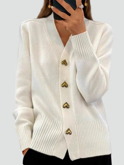 Women's Button Front V Neck Cardigan