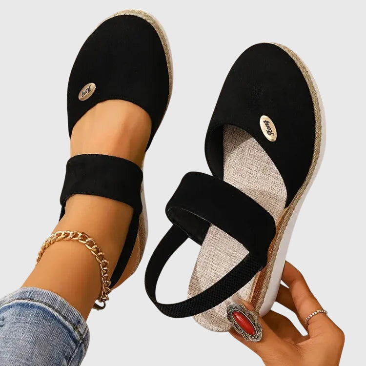 Effortless Espadrille Wedge Sandal for Women with Closed Toe Slingback Braided Jute Platform Style
