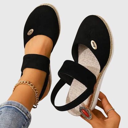 Effortless Espadrille Wedge Sandal for Women with Closed Toe Slingback Braided Jute Platform Style