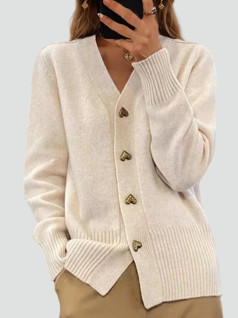 Women's Button Front V Neck Cardigan