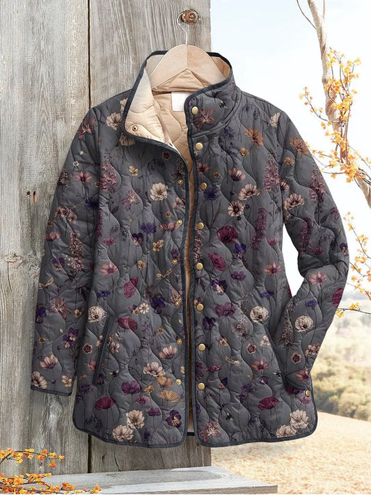 Women's Patterned Vintage Puffer Jacket