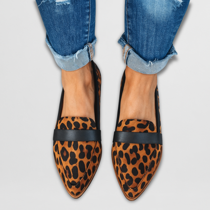 Effortless Suede Pointed Toe Loafer for Women with Penny Strap Slip On Flat Casual Style
