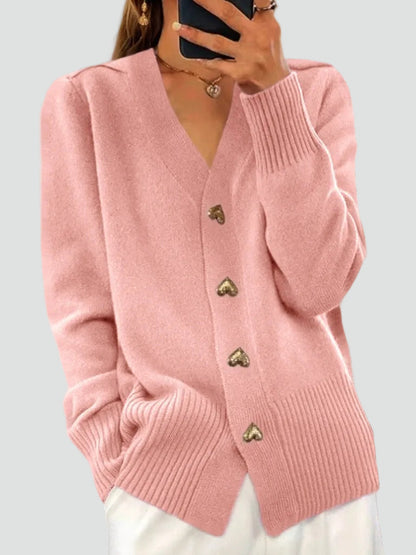 Women's Button Front V Neck Cardigan