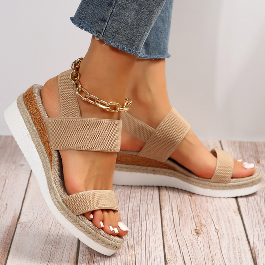 Effortless Espadrille Wedge Sandal for Women with Crisscross Ankle Strap Platform Style