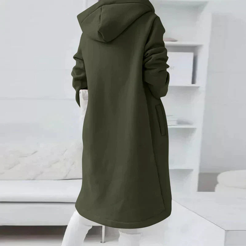 Effortless Longline Hoodie for Women with Drawstring Hood Long Sleeve Asymmetrical Hem Relaxed Style