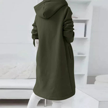 Effortless Longline Hoodie for Women with Drawstring Hood Long Sleeve Asymmetrical Hem Relaxed Style