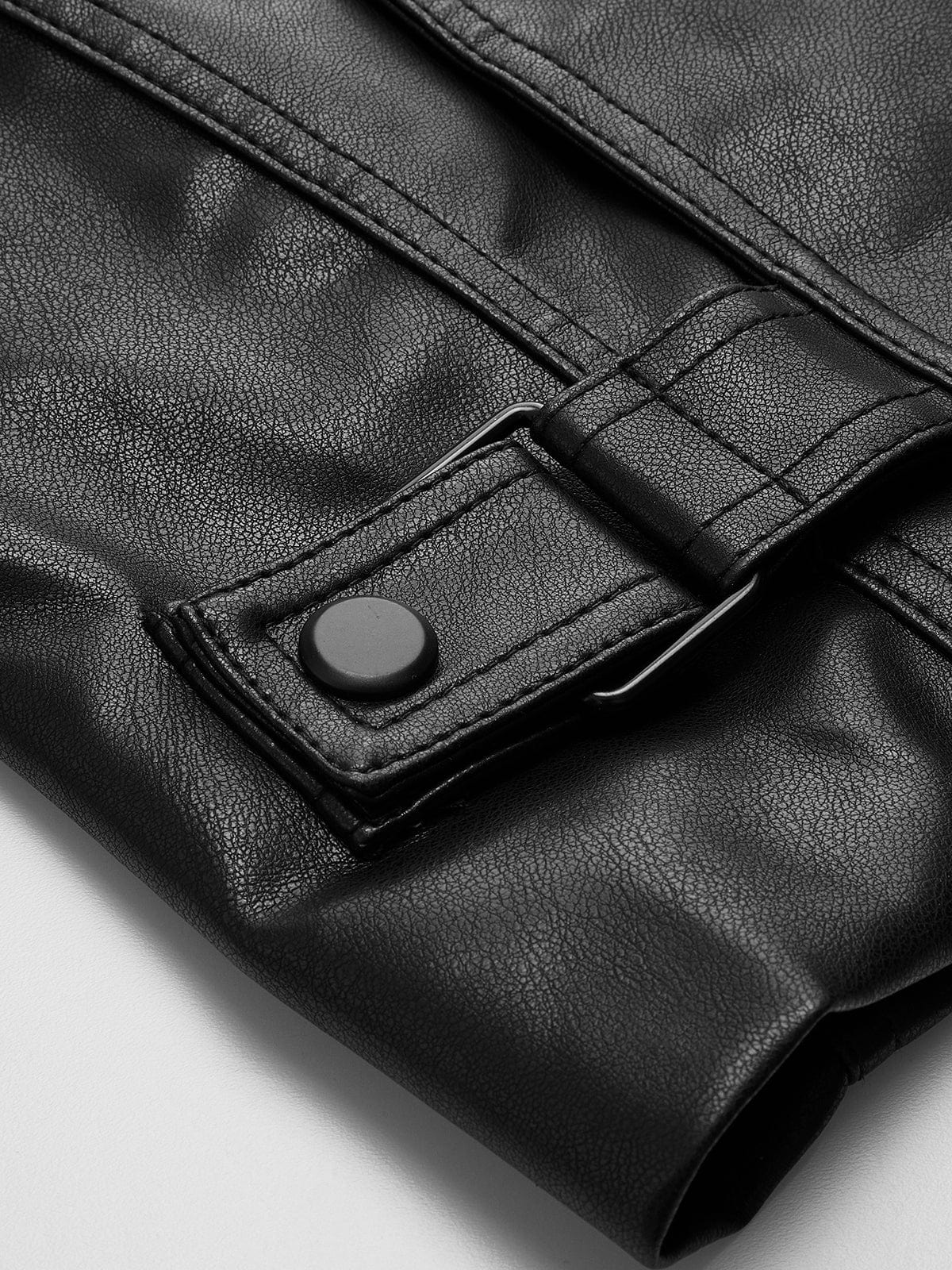 Women's Black Cropped Faux Leather Biker Jacket