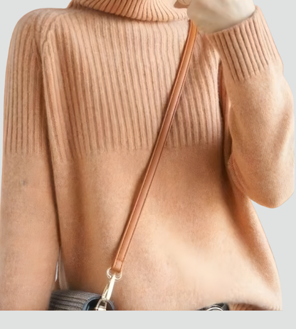 Women's Relaxed Ribbed Turtleneck Sweater