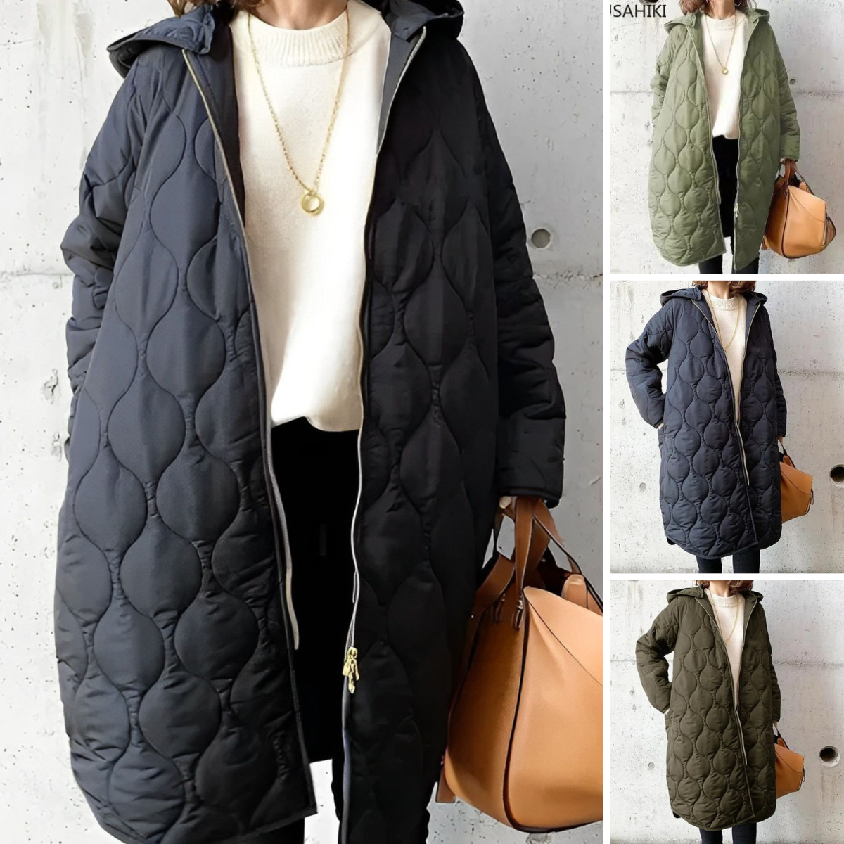 Women's Longline Hooded Quilted Parka