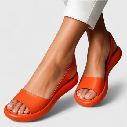 Effortless Platform Wedge Sandal for Women with Slingback Strap Open Toe Cushioned Sole Casual Style