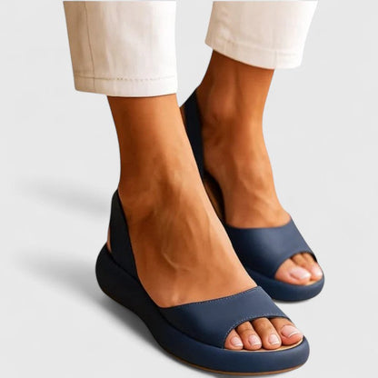 Effortless Platform Wedge Sandal for Women with Slingback Strap Open Toe Cushioned Sole Casual Style