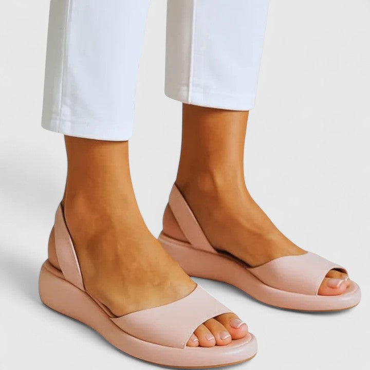 Effortless Platform Wedge Sandal for Women with Slingback Strap Open Toe Cushioned Sole Casual Style