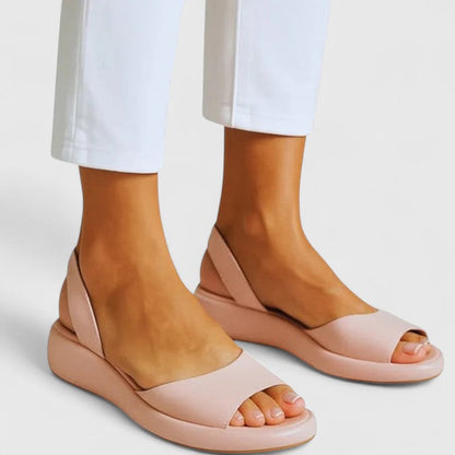 Effortless Platform Wedge Sandal for Women with Slingback Strap Open Toe Cushioned Sole Casual Style