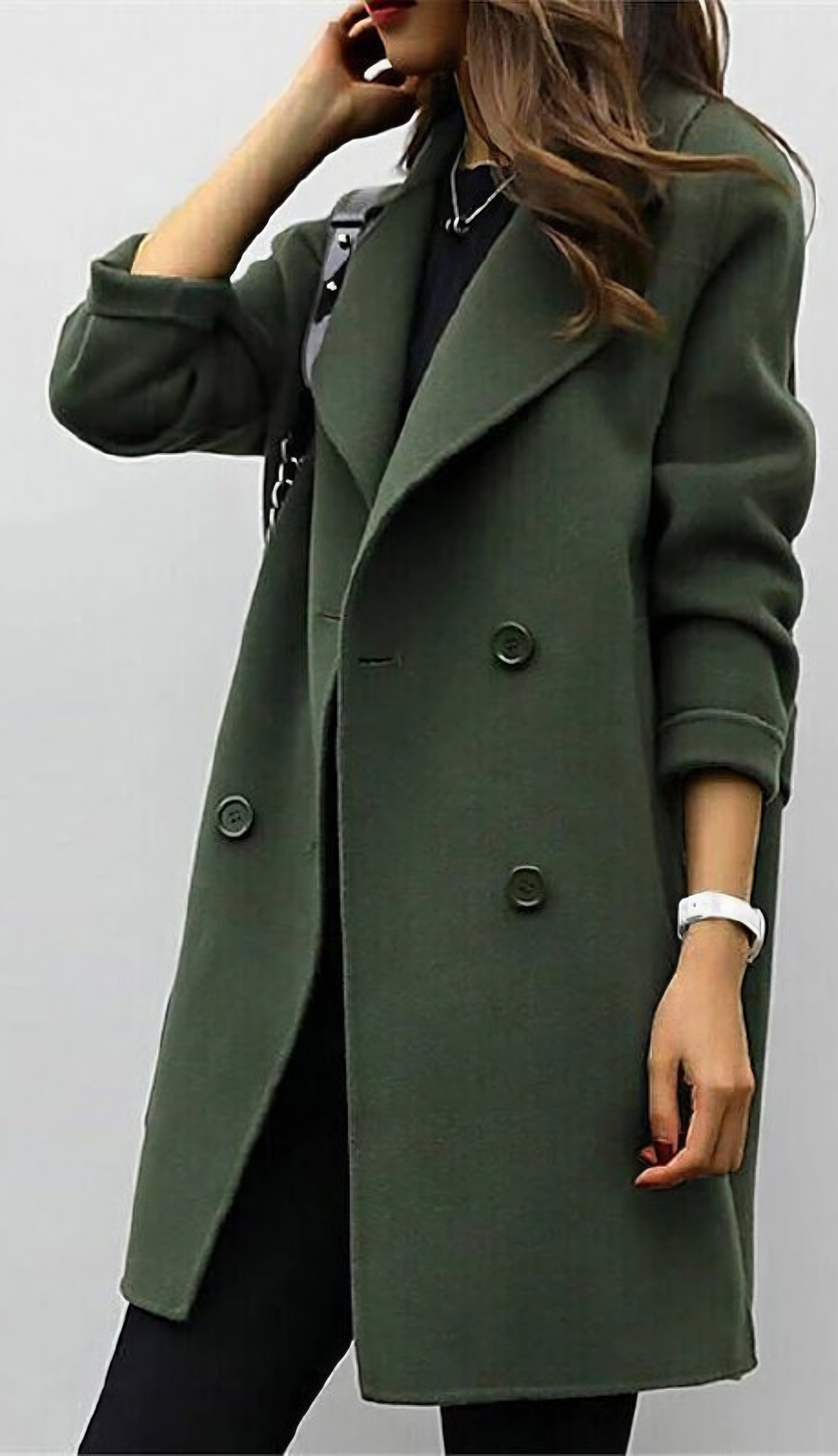 Women's Notch Lapel Single Breasted Wool Coat