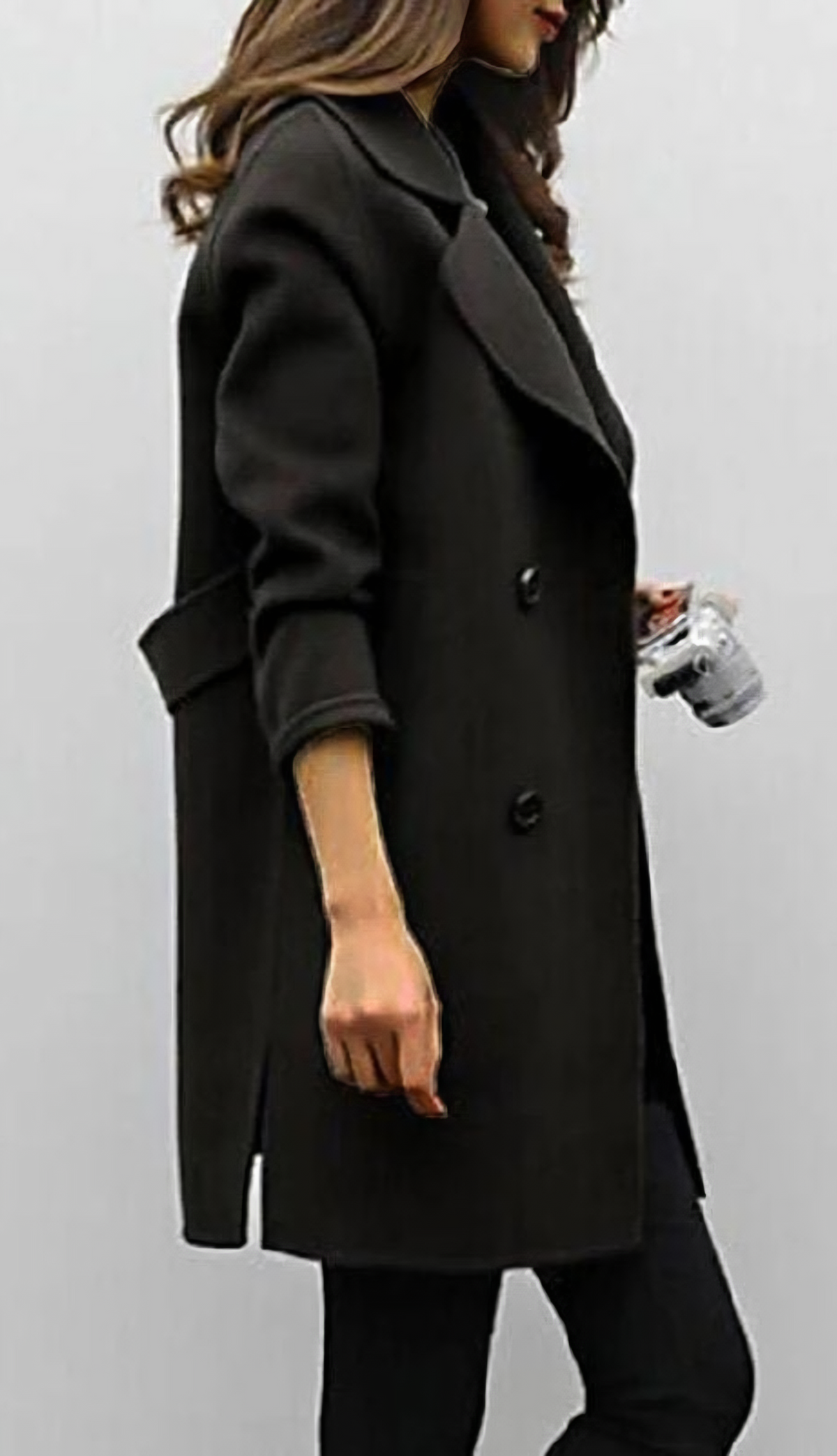 Women's Notch Lapel Single Breasted Wool Coat