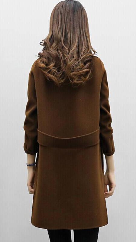 Women's Notch Lapel Single Breasted Wool Coat