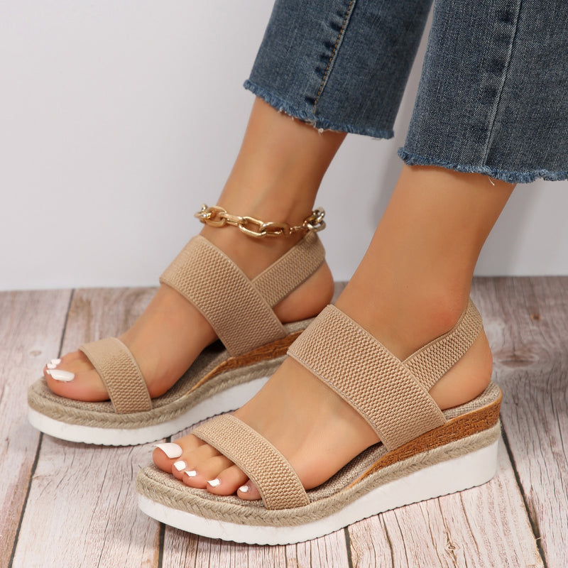 Effortless Espadrille Wedge Sandal for Women with Crisscross Strap Platform Boho Style