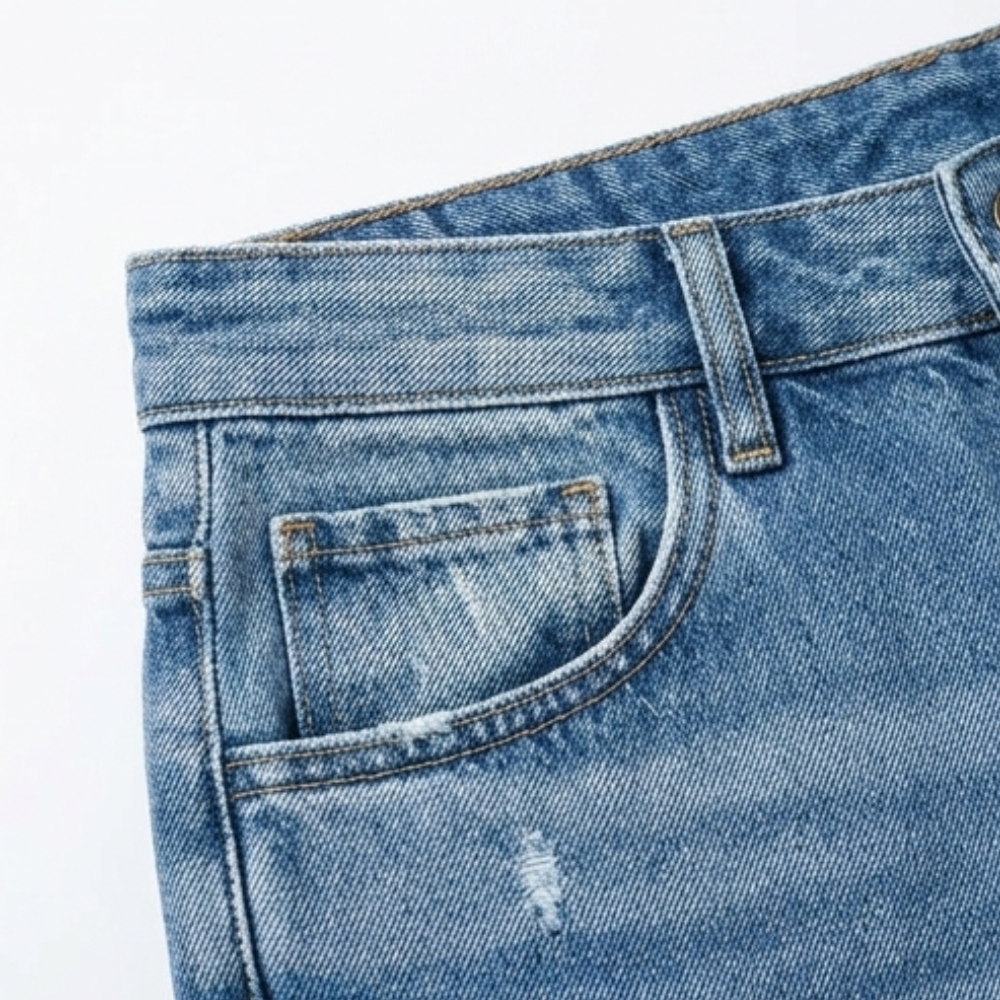 Effortless Distressed Straight Leg Jeans for Women with High Waist Frayed Hem Cropped Casual Style
