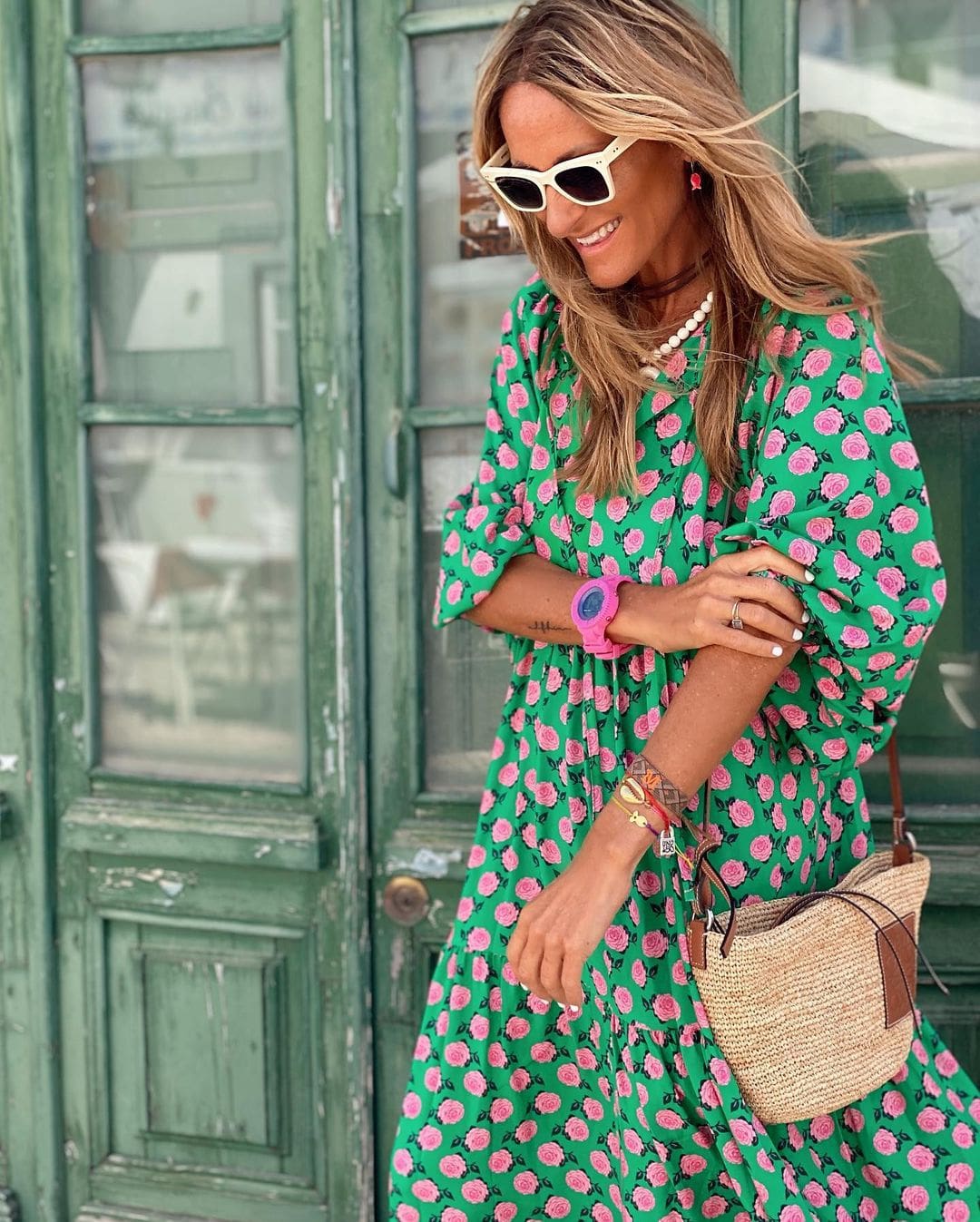 Effortless Floral Maxi Dress for Women with V Neck Bell Sleeve Tiered Ruffle Bohemian Style