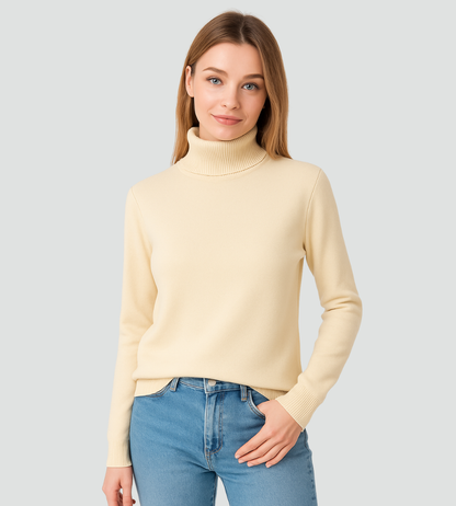 Women's Fitted Ribbed Turtleneck Sweater