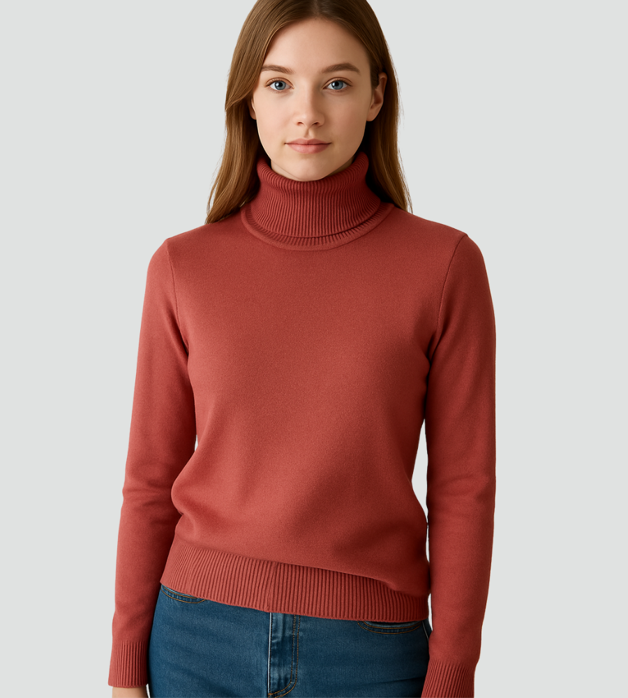 Women's Fitted Ribbed Turtleneck Sweater