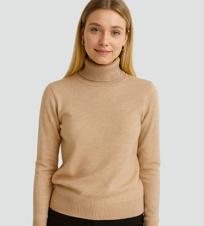 Women's Fitted Ribbed Turtleneck Sweater