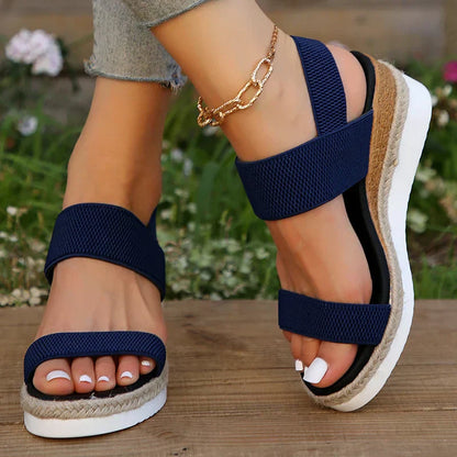 Effortless Espadrille Wedge Sandal for Women with Crisscross Ankle Strap Platform Style