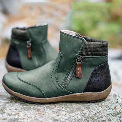 Women Side Zip Faux Fur Ankle Boots