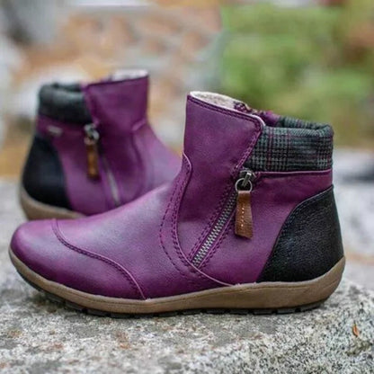 Women Side Zip Faux Fur Ankle Boots