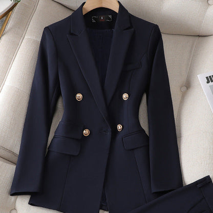 Women's Double Breasted Gold Button Blazer