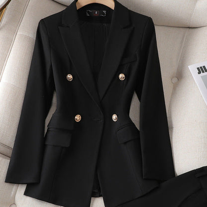 Women's Double Breasted Gold Button Blazer