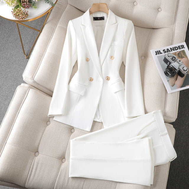 Women's Double Breasted Gold Button Blazer