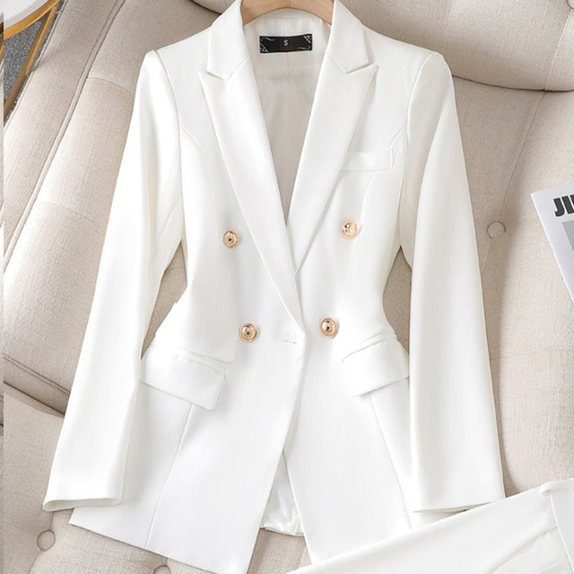 Women's Double Breasted Gold Button Blazer
