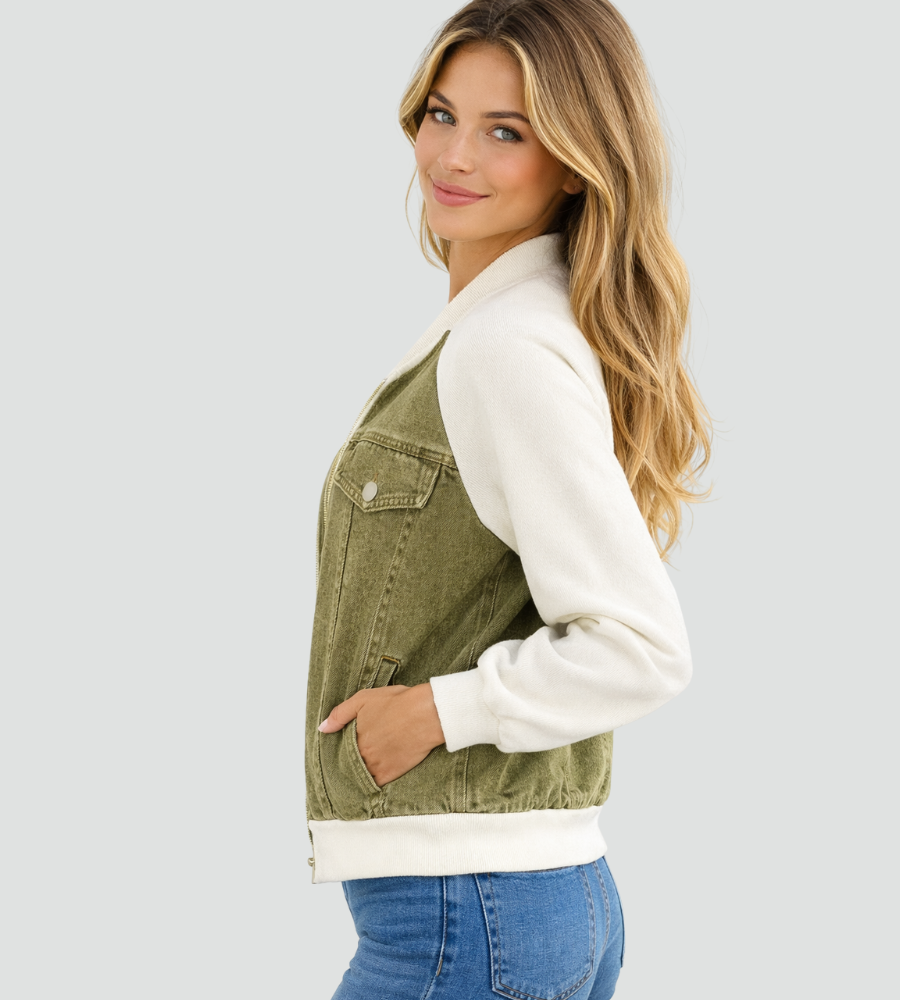 Women's Raglan Sleeve Denim Jacket