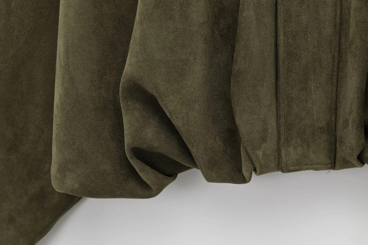 Women's Oversized Suede Bomber Jacket