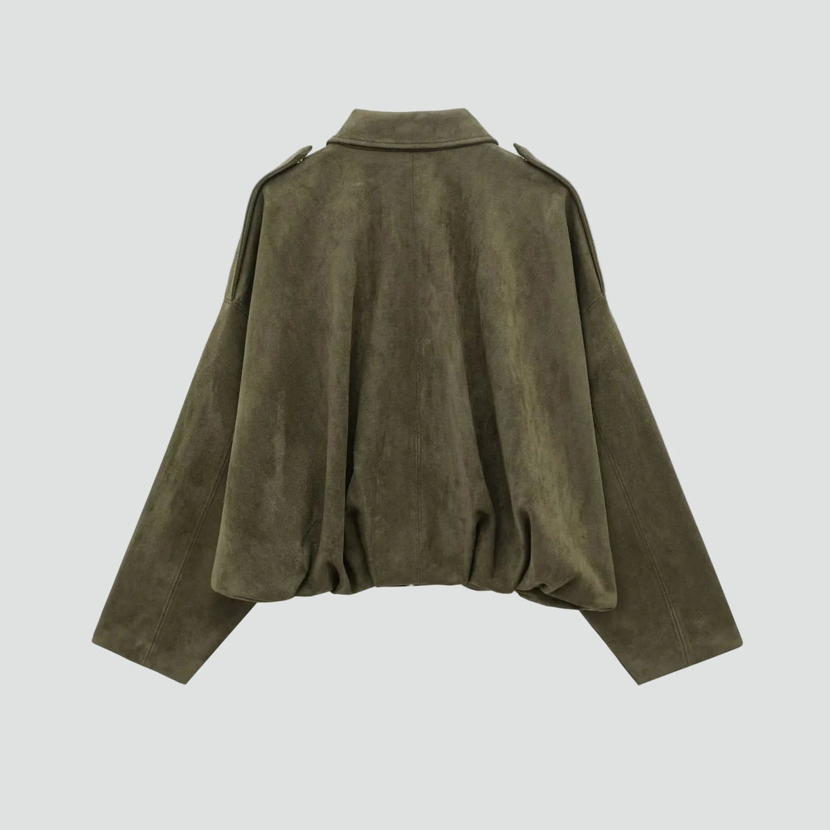 Women's Oversized Suede Bomber Jacket