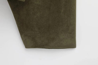 Women's Oversized Suede Bomber Jacket