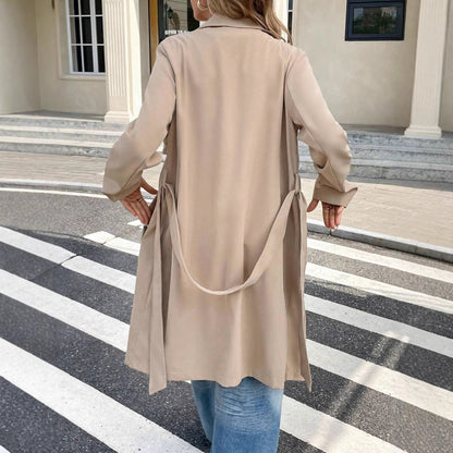 Women's Khaki Double Breasted Trench Coat