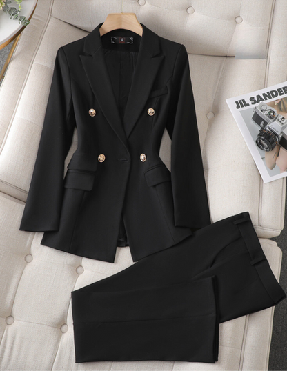 Women's Double Breasted Gold Button Blazer