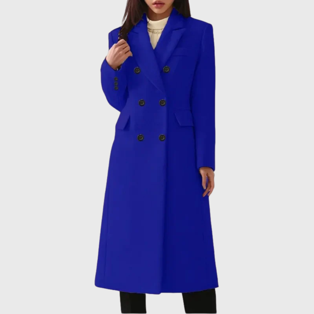 Women's Double Breasted Notch Lapel Wool Coat