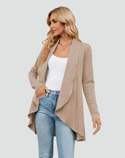 Women's Ribbed Knit Belted Cardigan