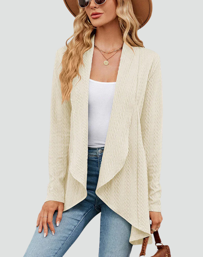 Women's Ribbed Knit Belted Cardigan