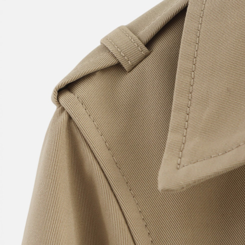 Women's Cropped Double Breasted Trench Coat