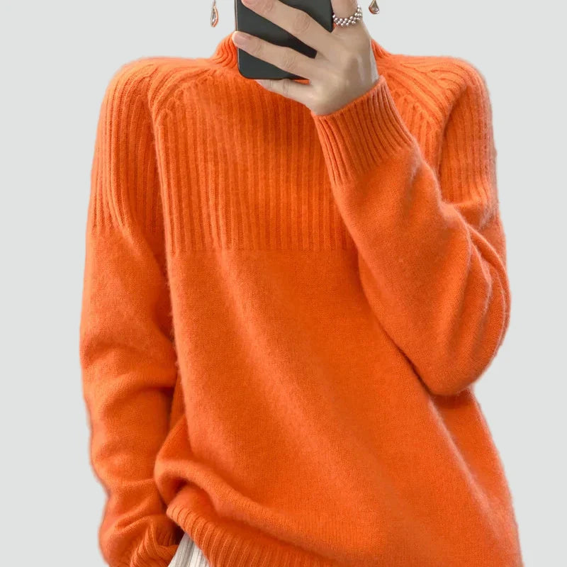 Women's Relaxed Ribbed Turtleneck Sweater