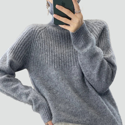 Women's Relaxed Ribbed Turtleneck Sweater