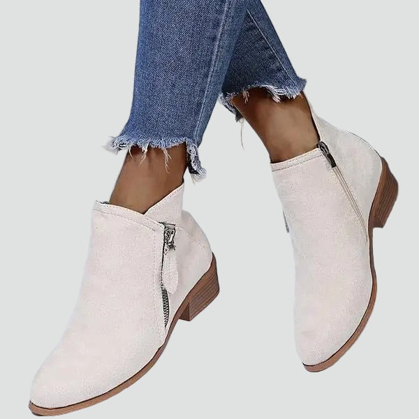 Women's Suede Side Zip Ankle Boots