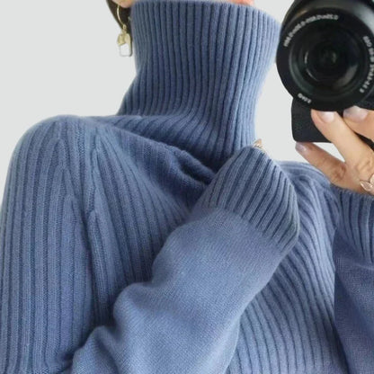 Women's Relaxed Ribbed Turtleneck Sweater