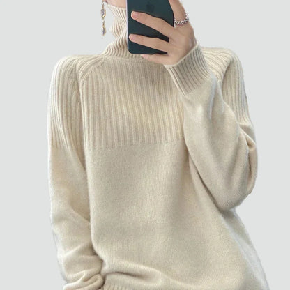 Women's Relaxed Ribbed Turtleneck Sweater