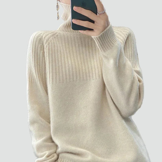 Women's Relaxed Ribbed Turtleneck Sweater